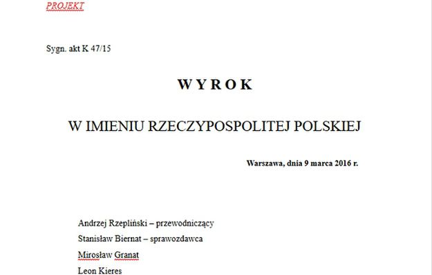 wPolityce.pl opublikował projekt orzeczenia TK ws. nowelizacji ustawy autorstwa PiS