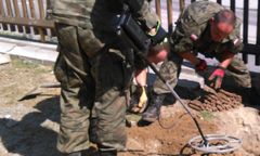 Pociski z II wojny światowej znalezione w rejonie kościoła w Dąbrowie Tarnowskiej