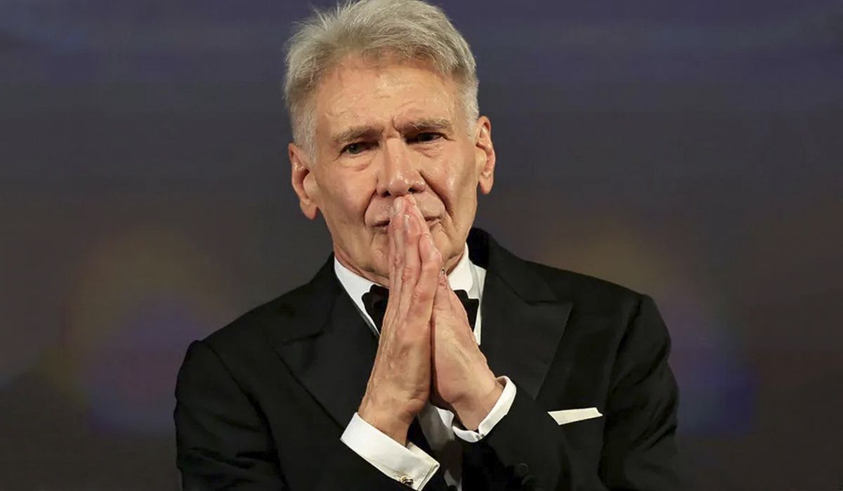 Wzruszony Harrison Ford podczas projekcji filmu "Indiana Jones i artefakt przeznaczenia" w Cannes