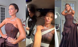 Odpicowana Małgorzata Rozenek pędzi limuzyną na bal charytatywny z Omeną Mensah (ZDJĘCIA)