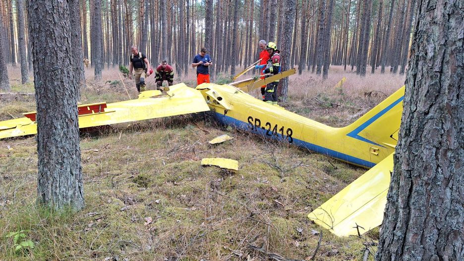 Wypadek szybowca obok lądowiska w Borsku