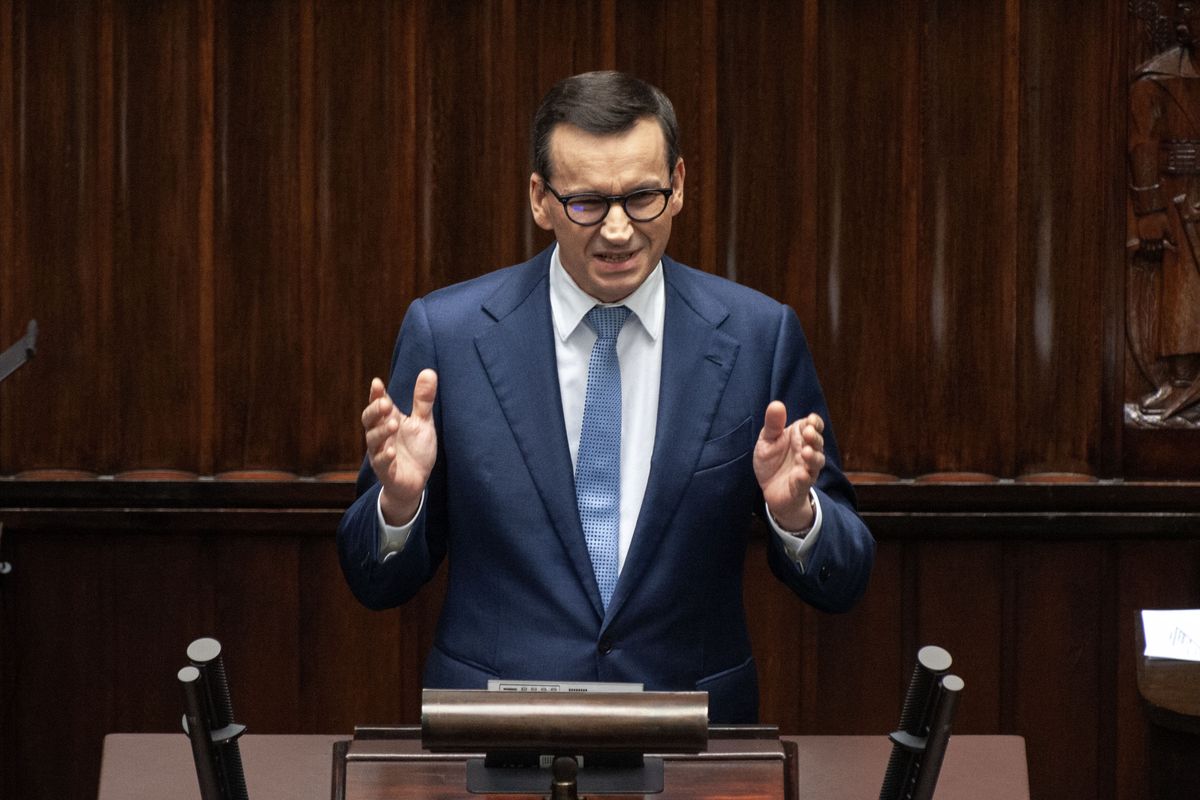 Mateusz Morawiecki podczas wygłaszania expose w Sejmie