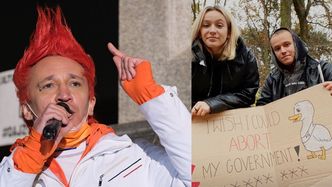 Dzieci Michała Wiśniewskiego protestują z transparentem: "Szkoda, że nie mogę ABORTOWAĆ TEGO RZĄDU"