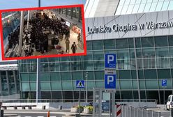 Warszawa Okęcie. Tłum chasydów łamał obostrzenia pandemiczne na lotnisku im. Chopina