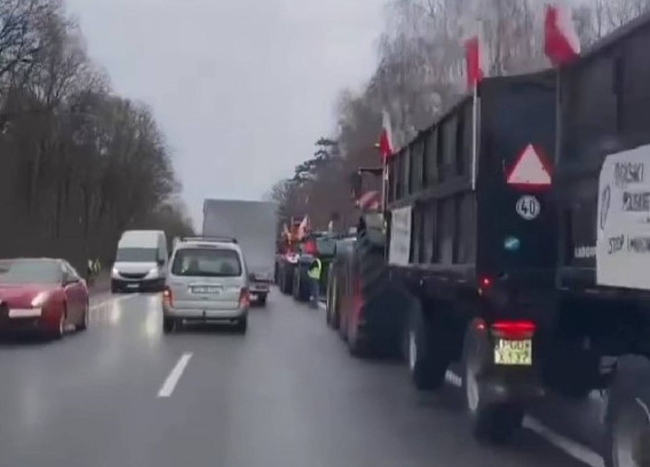 Protesty rolników pod Poznaniem