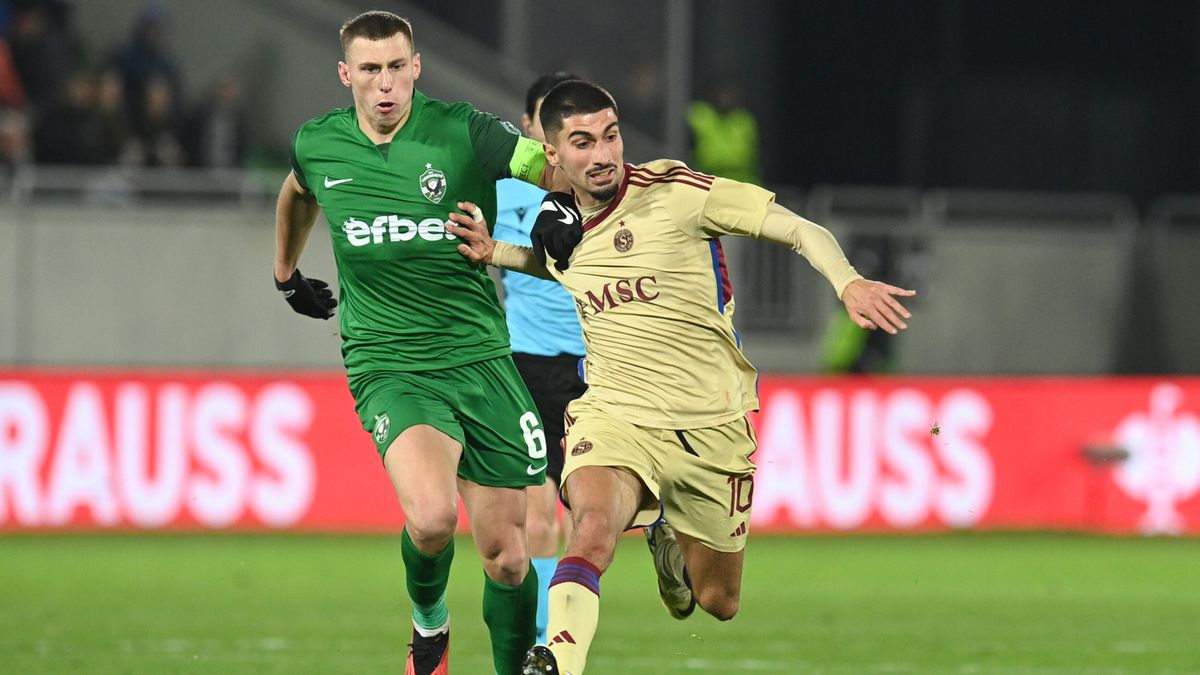 PAP/EPA / Wassil Donew / Jakub Piotrowski w meczu Ludogorca Razgrad z Servette Genewa