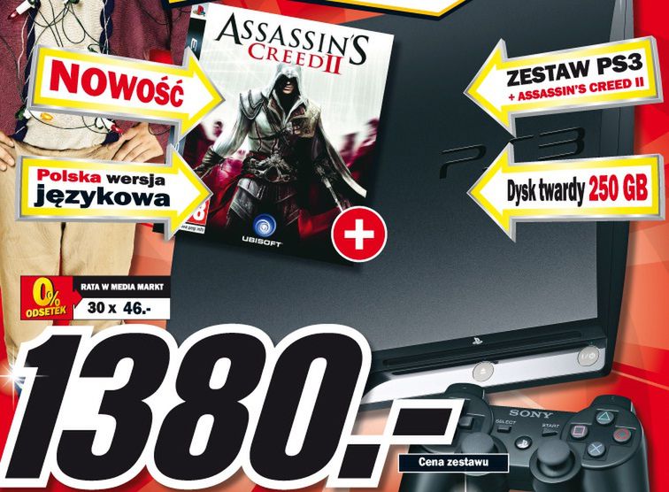 Na Mikołaja zestaw PS3 Slim z Assassins Creed 2 w Media