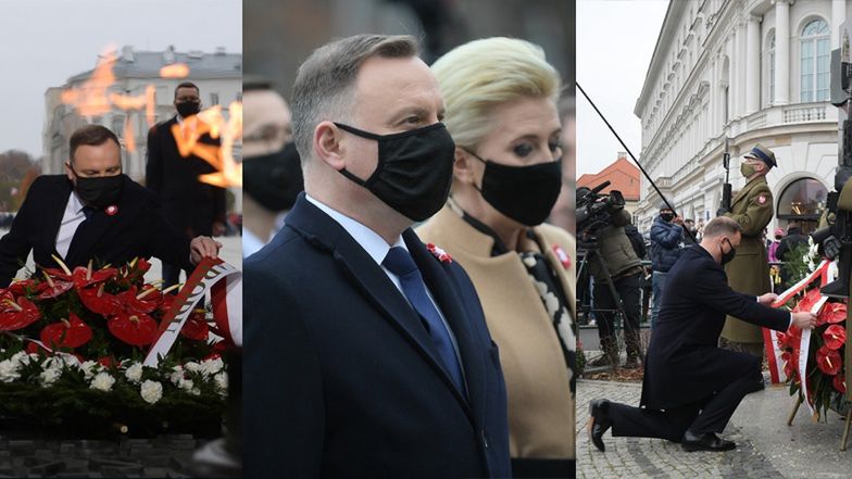 11 listopada - Święto Niepodległości: Andrzej Duda z małżonką uczestniczyli w skromnych obchodach (ZDJĘCIA)