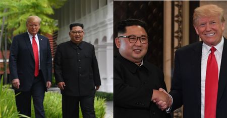 Szczęśliwy Trump na spotkaniu z Kim Dzong Unem w Singapurze (ZDJĘCIA)