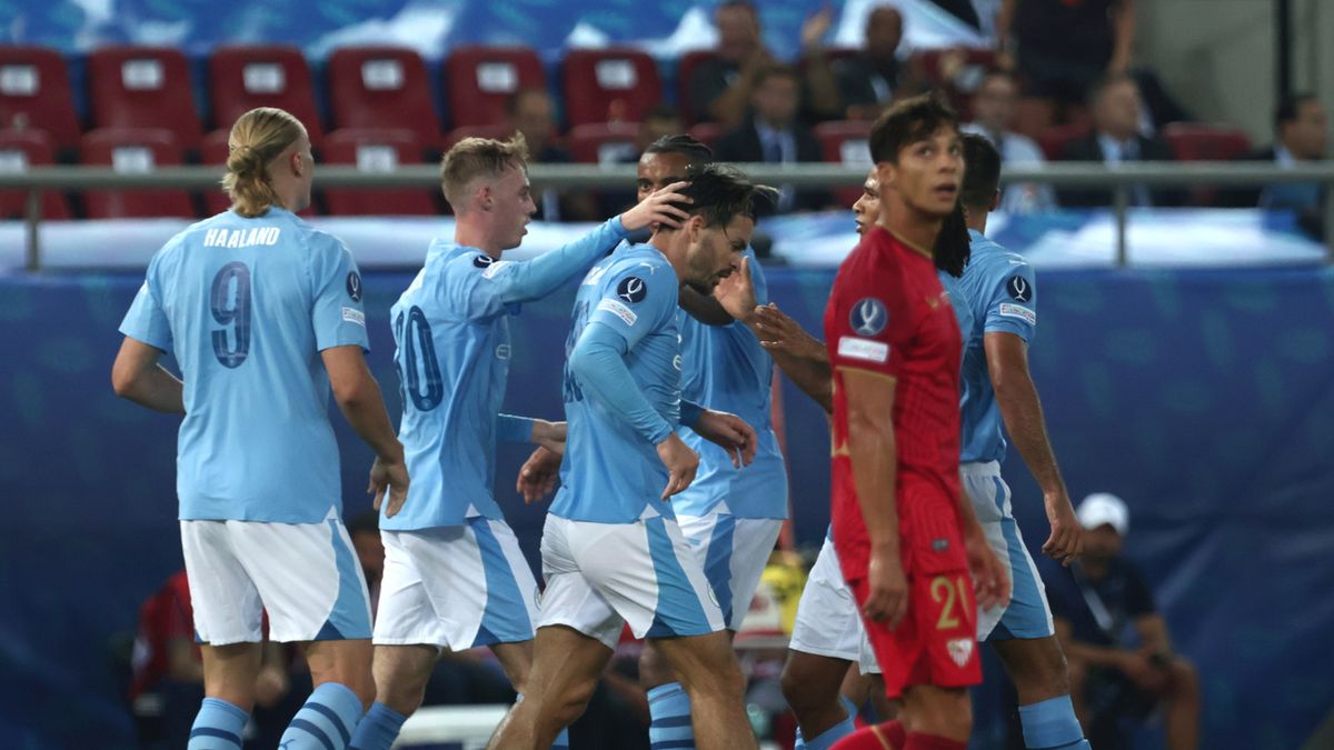 Piłkarze Manchesteru City w meczu o Superpuchar Europy