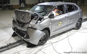 Suzuki Baleno (po zderzeniu w przeszkodę - źródło EuroNcap)