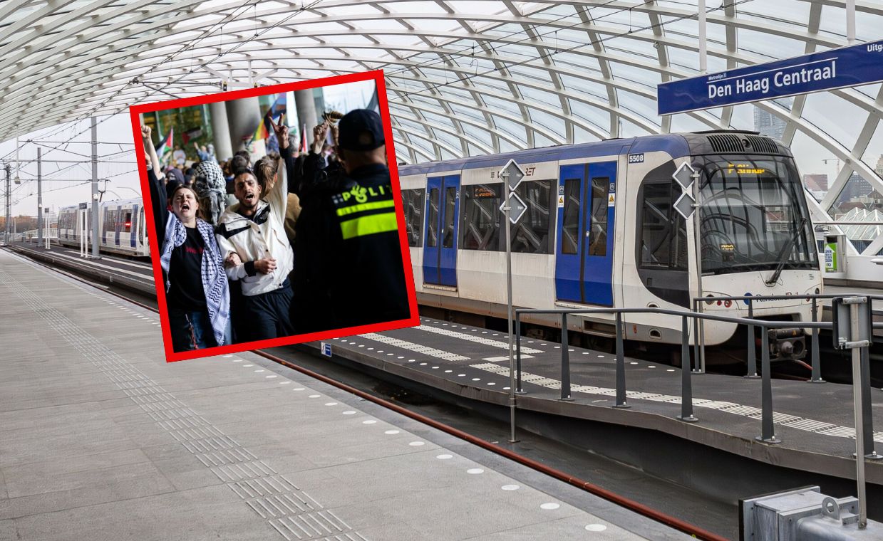 Propalestyńscy aktywiści zablokowali dworzec. Wstrzymany ruch w Hadze