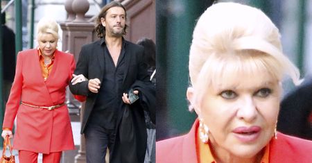 Malinowa Ivana Trump wyprowadza czwartego męża na spacer (ZDJĘCIA)