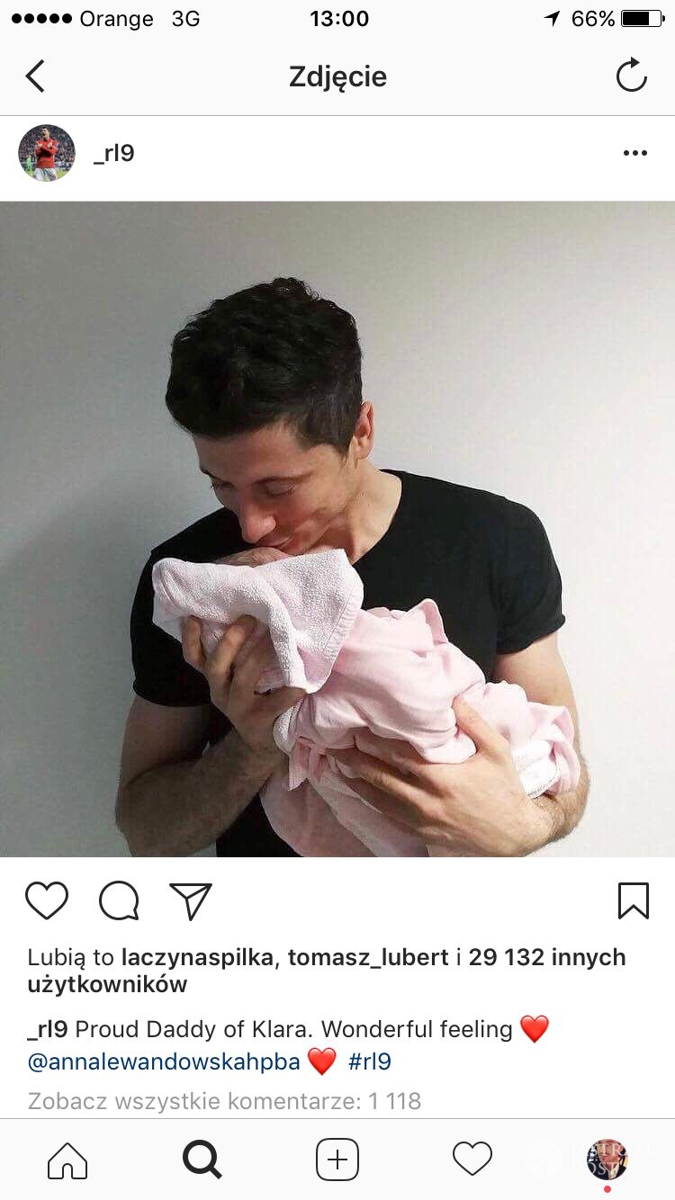 Robert Lewandowski zdjęcie córki