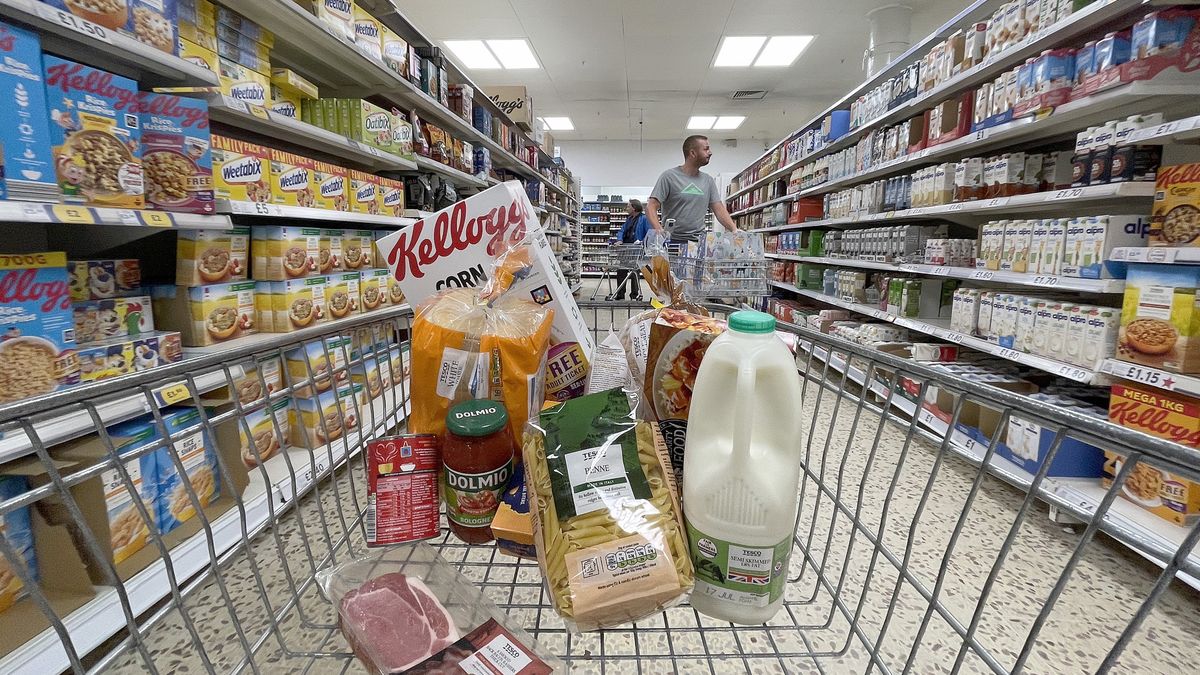 Supermarket Food Prices Increase Due To Cost of Living
NORTHWICH, ENGLAND - JULY 06: In this photo illustration a small selection of essential items sits in a shopping trolley on July 06, 2022 in Northwich, England. The British Retail Consortium recently said food manufacturers and supermarkets are having to pass on some of the cost of soaring raw materials to consumers, leading to the price of basic goods throughout the UK rising at the fastest pace since September 2008. Fresh food prices increased by 6% in the year to June 2022 coupled with an increase in inflation, and fuel and energy prices to create a cost of living crisis.  This is leading to millions of low-income households going without essentials items, falling behind on bills and taking on debt. (Photo by Christopher Furlong/Getty Images)
Christopher Furlong