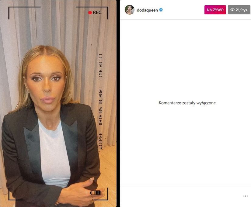 Konferencja na Instagramie Dody