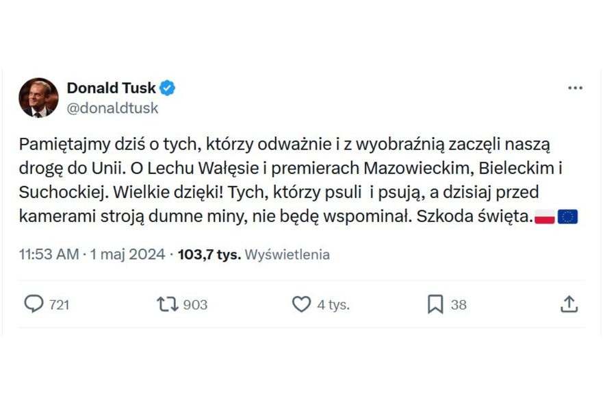 Donald Tusk dziękuje politykom 