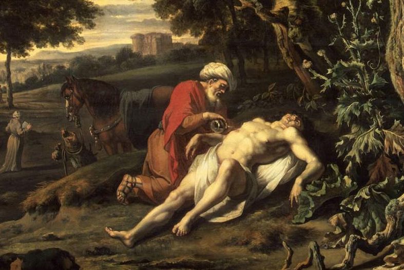 fragment obrazu Jana Wynantsa „Przypowieść o dobrym Samarytaninie”