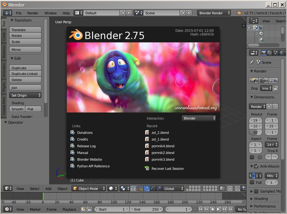 Grafika 3D: Blender, cz. I – interfejs