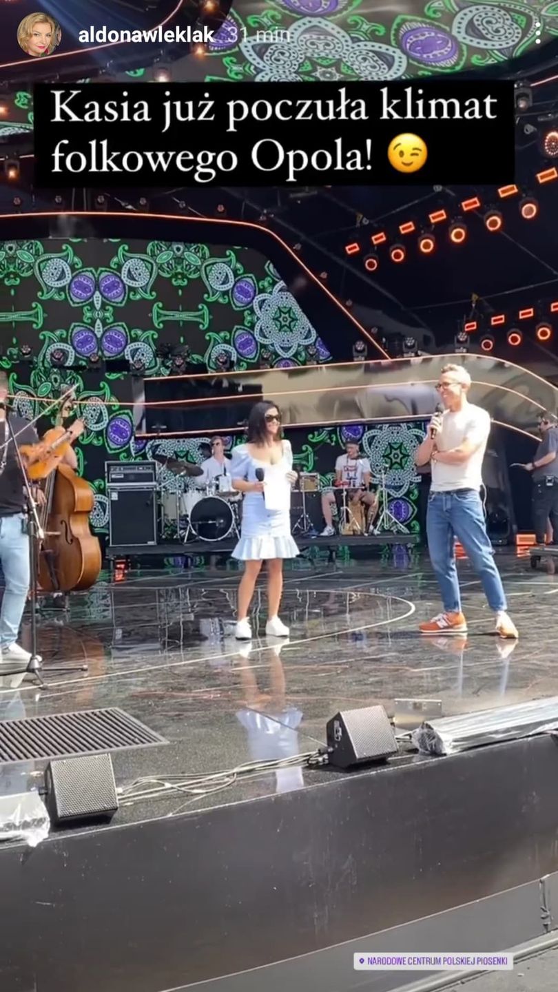 Katarzyna Cichopek na próbach w Opolu