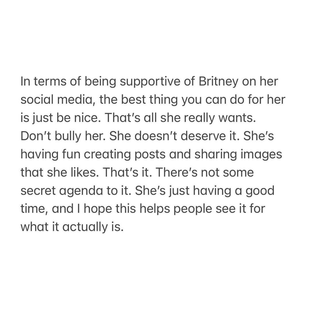 Oświadczenie w sprawie social mediów Britney Spears