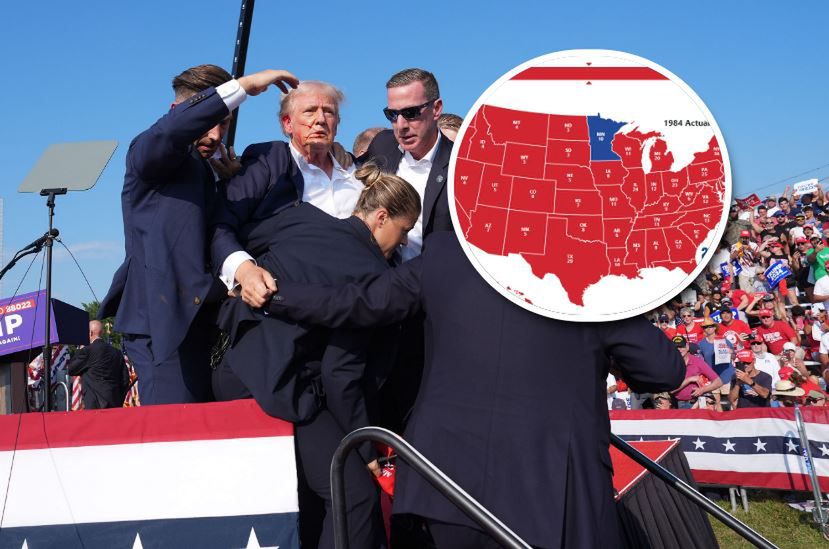 Stara mapa mówi wiele. USA będą "czerwone" po zamachu na Trumpa?