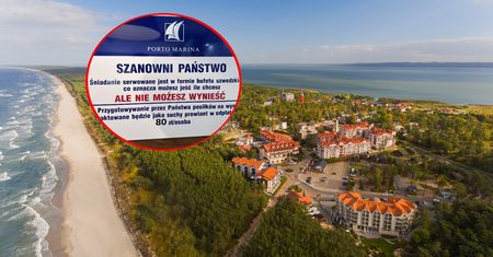Pokazał zdjęcie z pensjonatu nad morzem. 80 zł za wyniesienie jedzenia ze śniadania