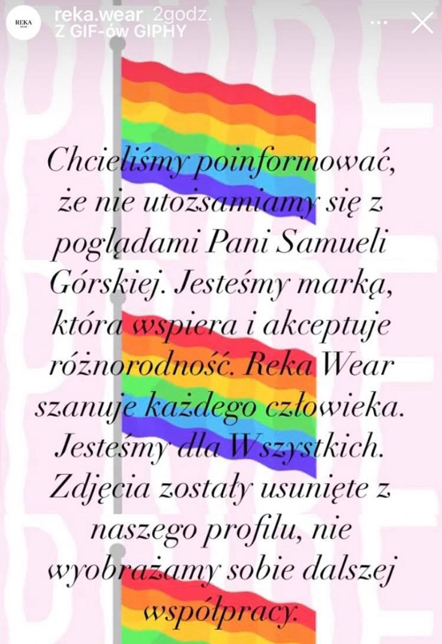 Marki odzieżowe odcinają się od Samueli Górskiej 