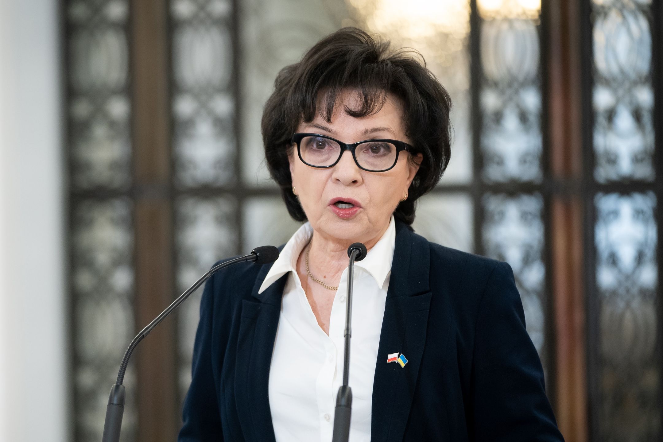 Marshal of the Sejm Elzbieta Witek during the 50th session of the Sejm (lower house of Polish Parliament) in Warsaw, Poland on March 8, 2022 (Photo by Mateusz Wlodarczyk/NurPhoto via Getty Images)