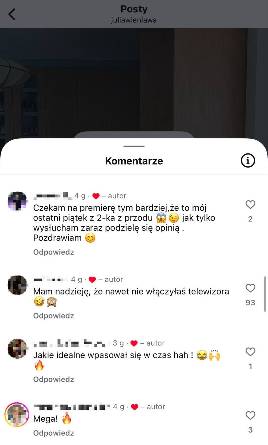 Julia Wieniawa zareagowała na komentarze na swoim profilu