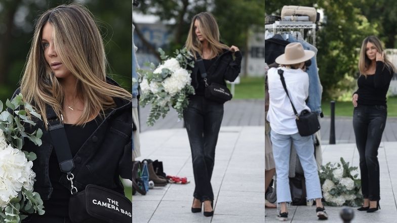 Małgorzata Rozenek na planie sesji zdjęciowej Mrs. Drama