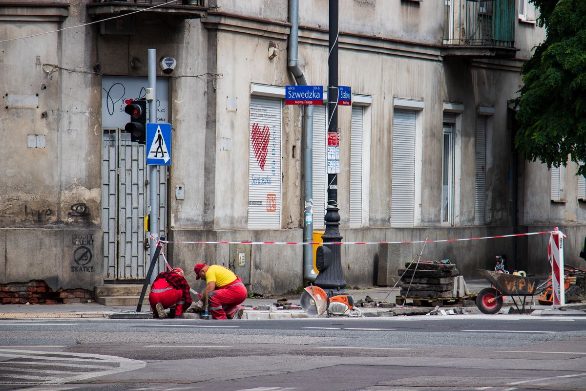 Warszawa. Remont ulicy Szwedzkiej 