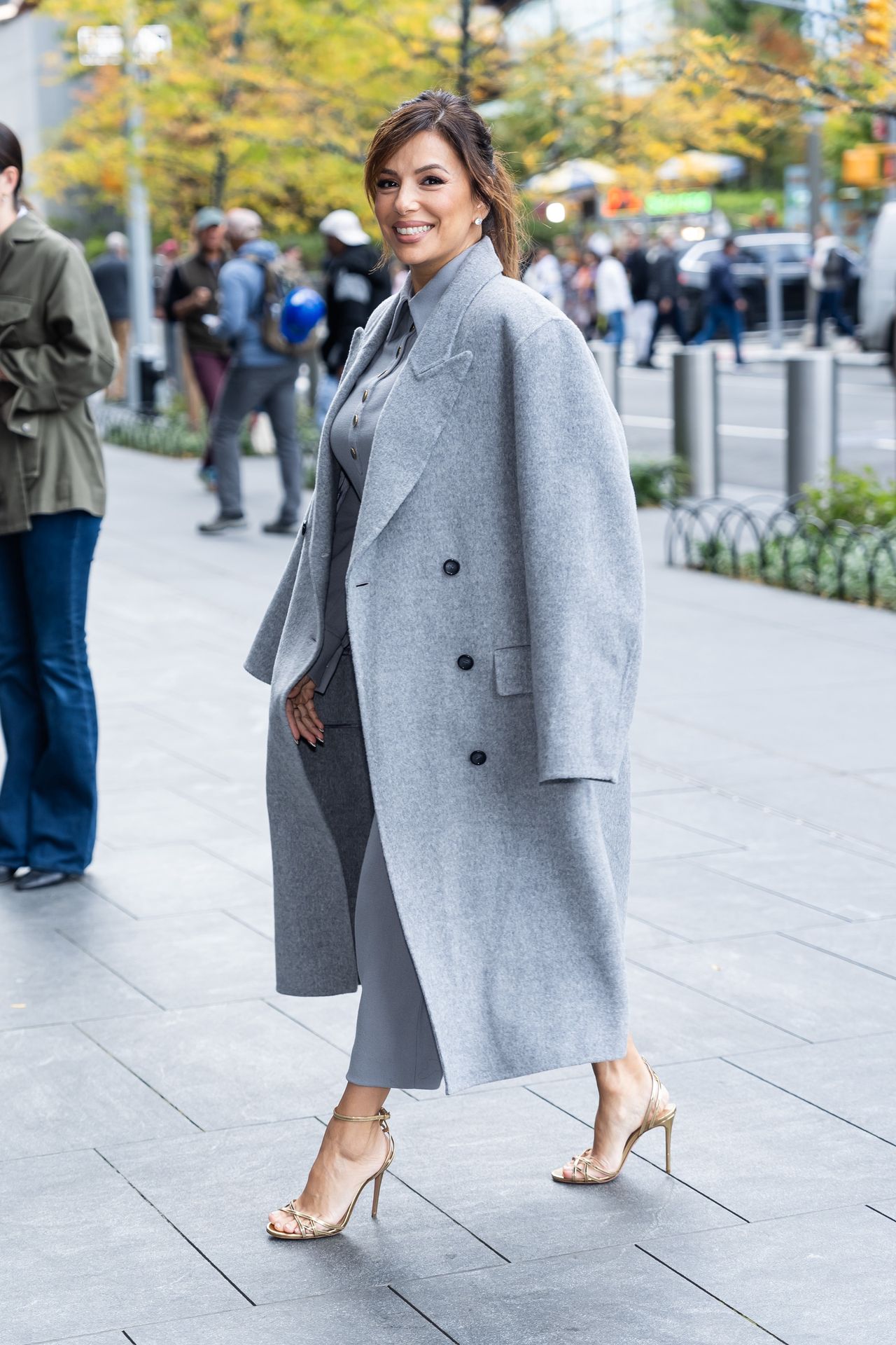 NEW YORK, NEW YORK - OCTOBER 29: Eva Longoria is seen in Hudson Yards on October 29, 2024 in New York City. (Photo by TheStewartofNY/GC Images)