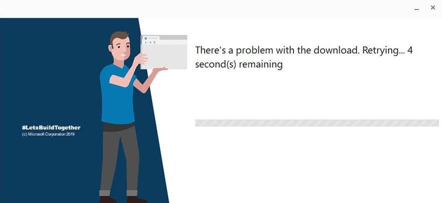 Rzekome okno instalacji nowego Edge'a, źródło: MSPoweruser.
