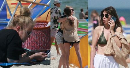 Agnieszka Dygant w bikini hasa po plaży w Juracie, wypoczywając razem z Darią Widawską (ZDJĘCIA)