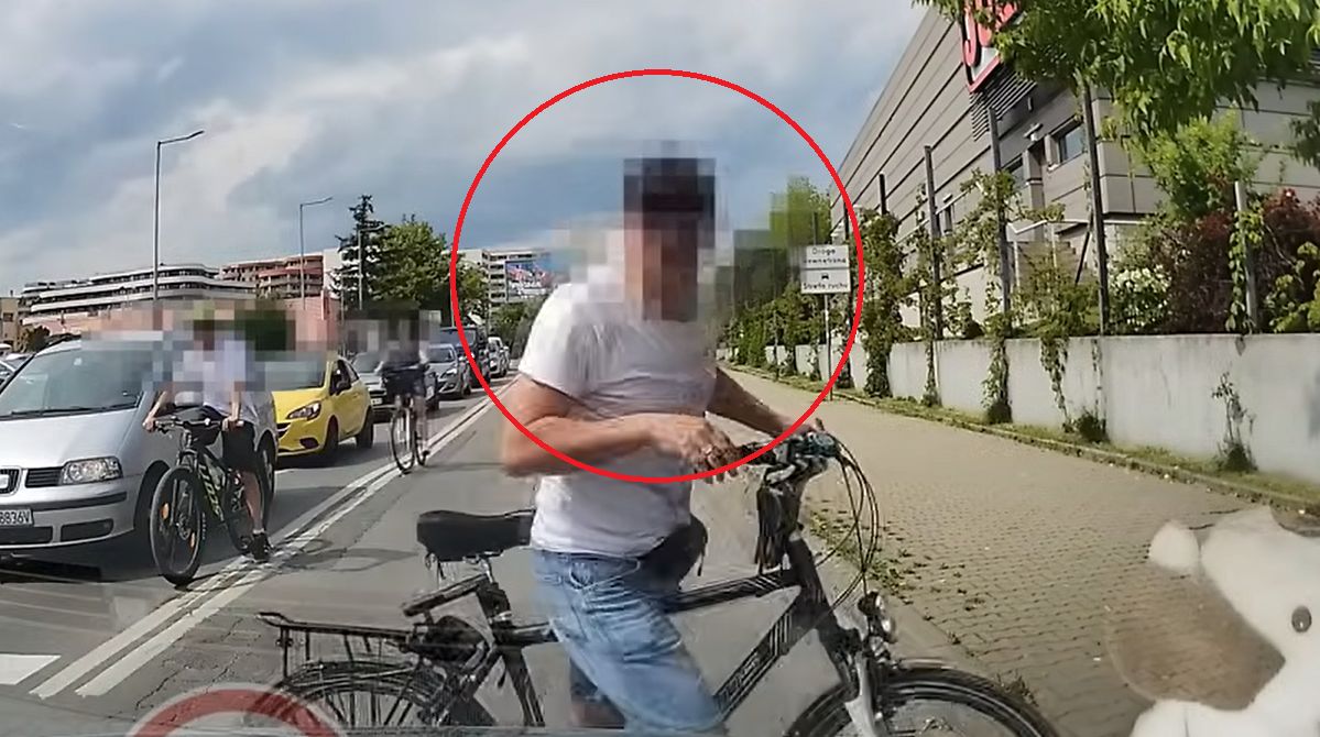 Rowerzysta z pretensjami. Wideo zszokowało internautów