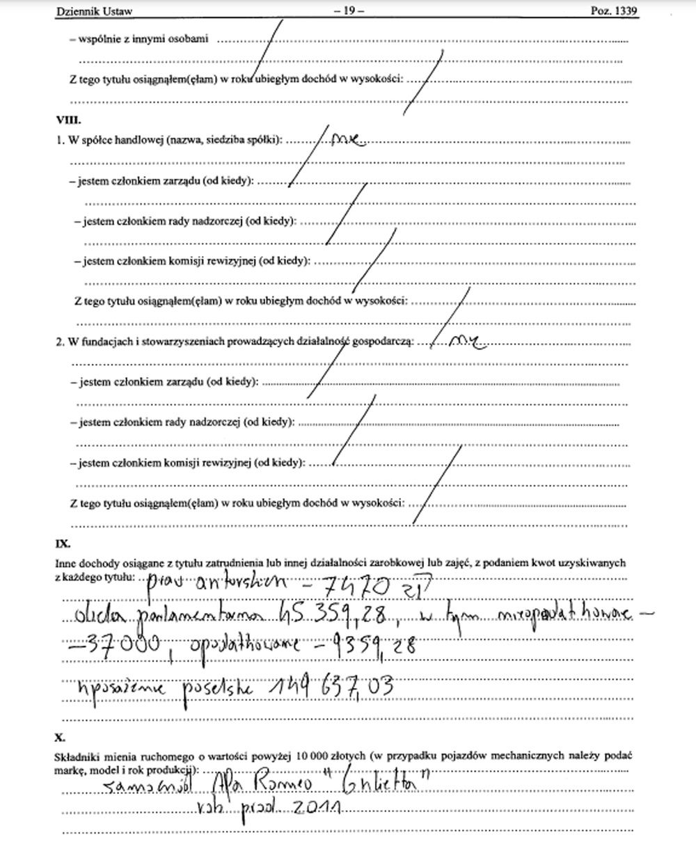 Oświadczenie majątkowe ministra Bartłomieja Sienkiewicza