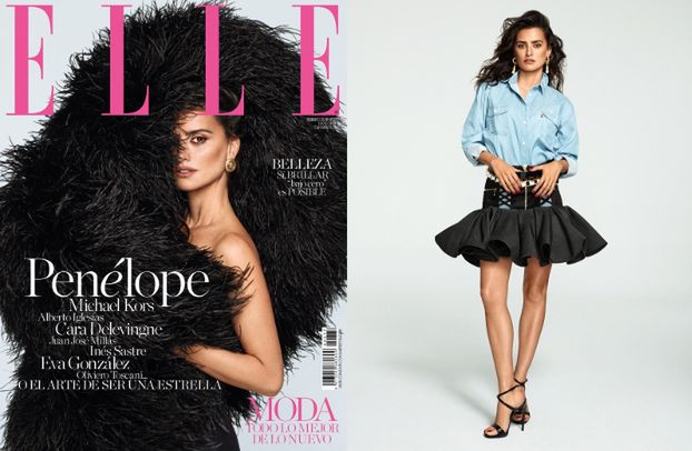 Opierzona Penelope Cruz na okładce "Elle"