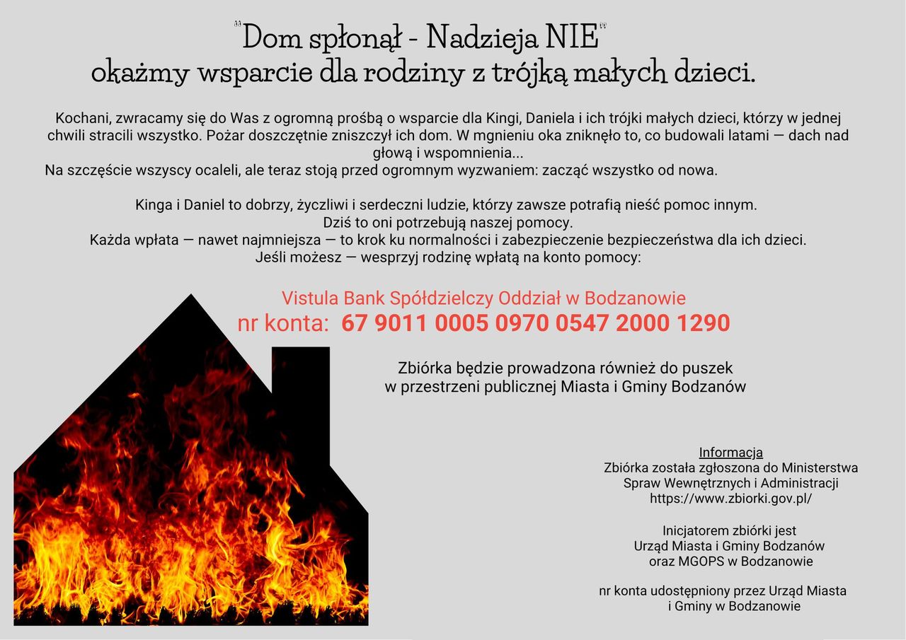 Zbiórka dla pogorzelców