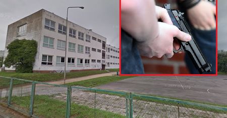 Uzbrojony przyszedł pod szkołę. "Celował do ludzi"