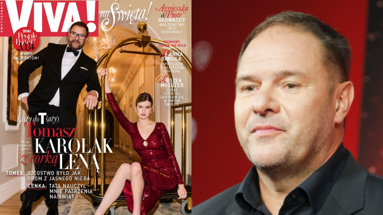 Tomasz Karolak z nastoletnią córką na okładce