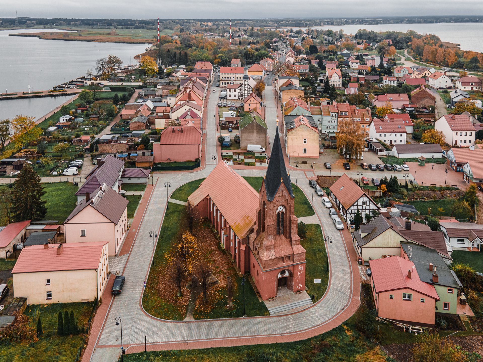 Nowe Warpno z lotu ptaka