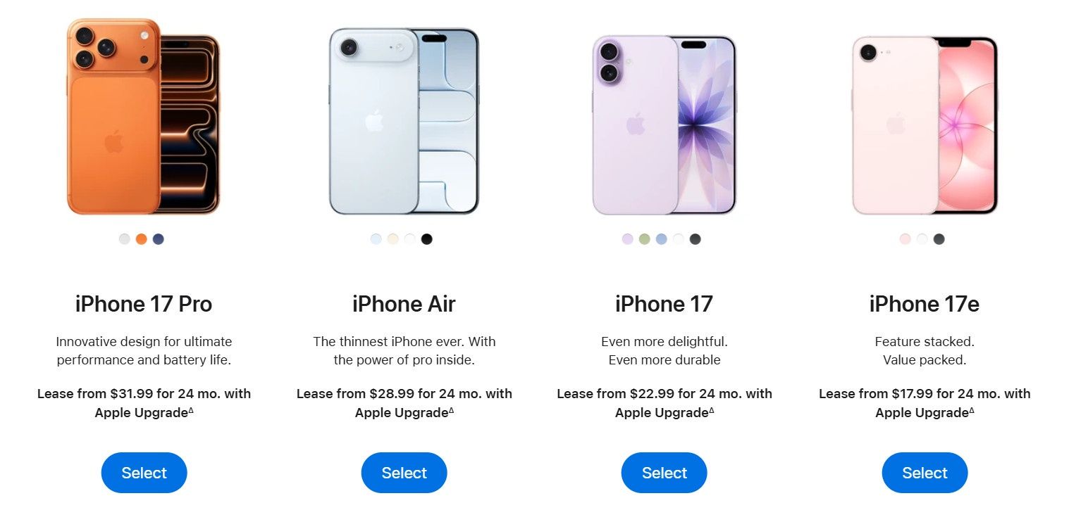 W Apple Updgrade można wybrać też najnowsze iPhone'y