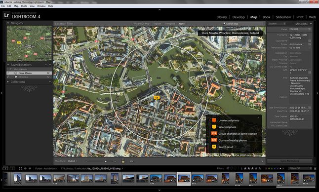 Lightroom 4: Moduł Map pozwala łączyć zdjęcia z miejscami na mapie