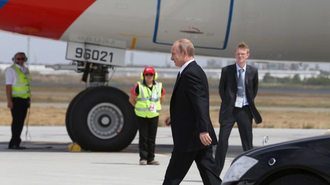 Władimir Putin na lotnisku w Brisbane