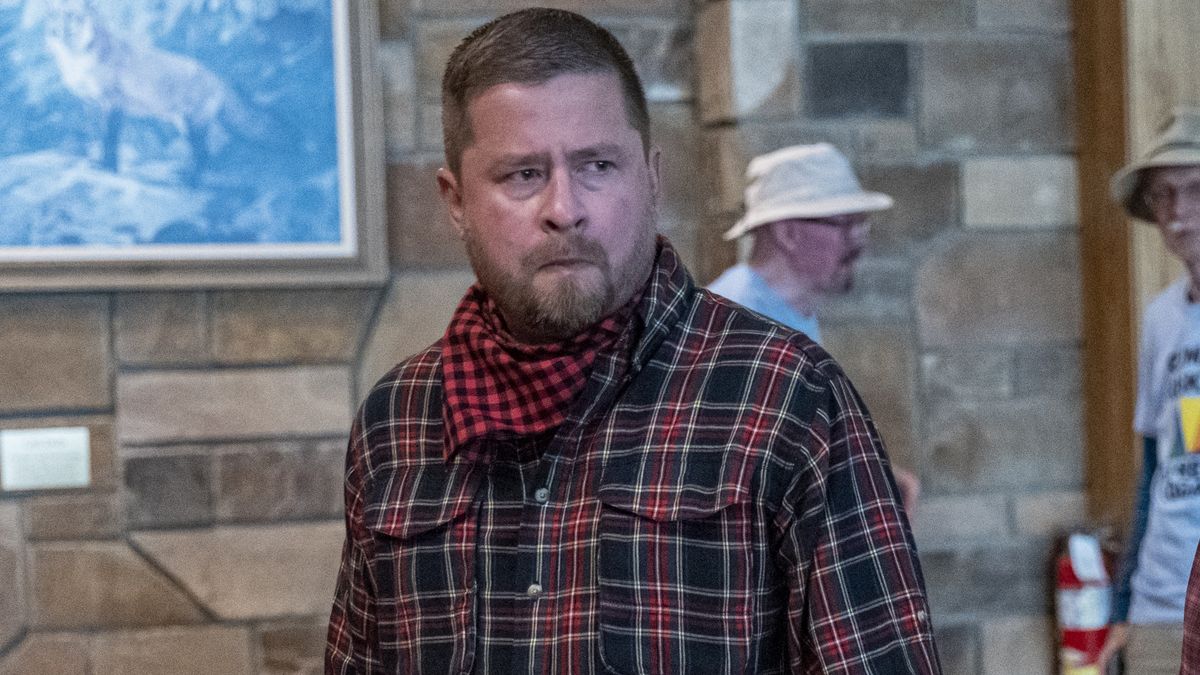 Ales Michl, governor of the Czech National Bank (CNB), left, arrives for dinner at the Jackson Hole economic symposium in Moran, Wyoming, US, on Friday, Aug. 26, 2022. The US is likely to experience higher inflation for some time, and the top economic job is to ease price growth and not cut rates too soon, the International Monetary Funds deputy chief said. Photographer: David Paul Morris/Bloomberg via Getty Images