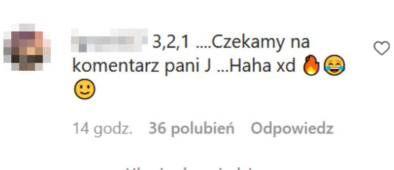 Komentarz internautki pod zdjęciem Marcelina Ziętek
