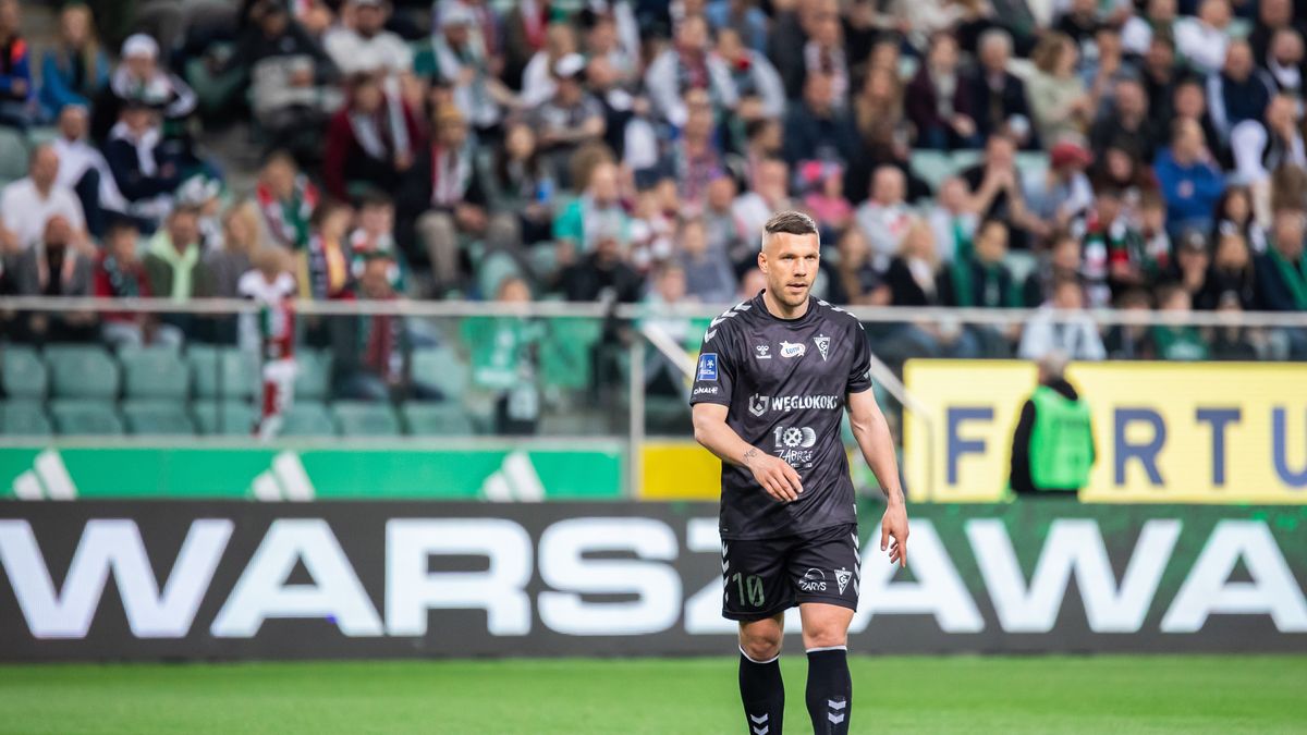 WARSAW, POLAND - 2022/05/06: Lukas Podolski of Gornik seen during the Polish PKO Ekstraklasa League match between Legia Warszawa and Gornik Zabrze at Marshal Jozef Pilsudski Legia Warsaw Municipal Stadium.
Final score; Legia Warszawa 5:3 Gornik Zabrze. (Photo by Mikolaj Barbanell/SOPA Images/LightRocket via Getty Images)
