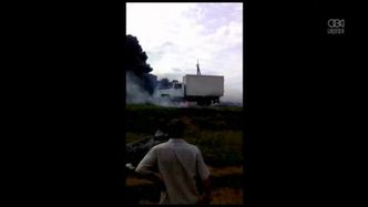 Amatorskie nagranie pokazuje natychmiastowe skutki rozbicia się samolotu malezyjskich linii lotniczych
