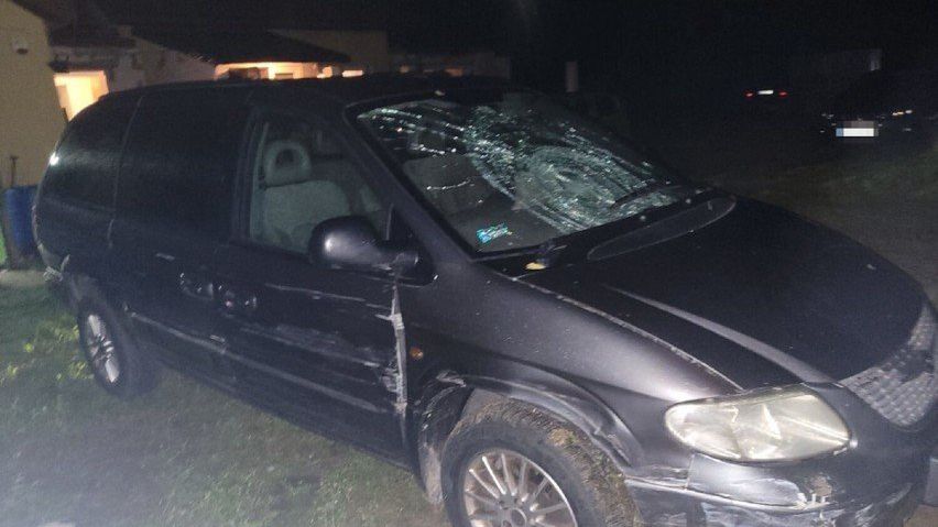 Auto, którym poruszał się mężczyzna